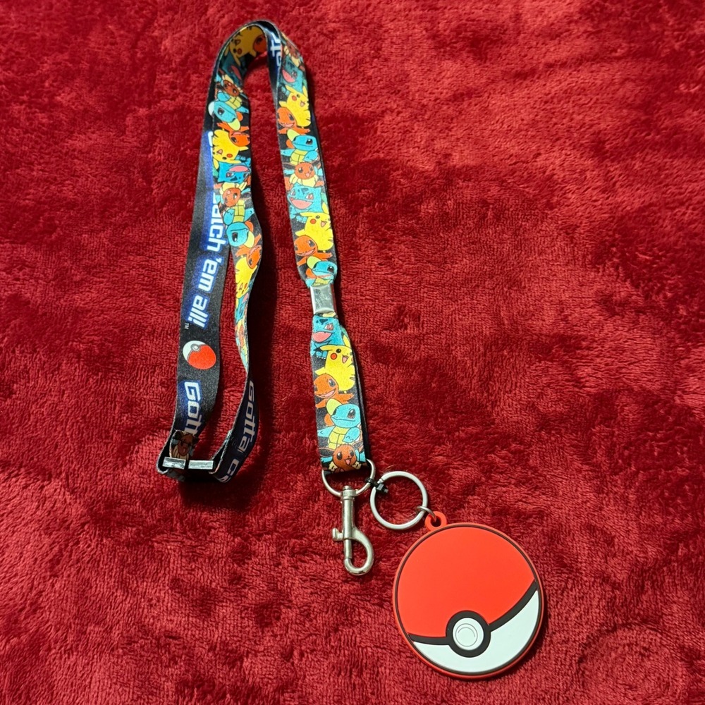 Pokemon‎ Lanyard Pikachu Eevee Charmander Gotta Catch Em All Pokeball Charm 2016